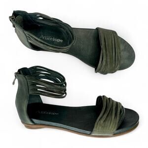 Antelope Women's Roya Flat Ankle Strap Sandal Size EU 38 US 7-7.5 Turquoise Blue